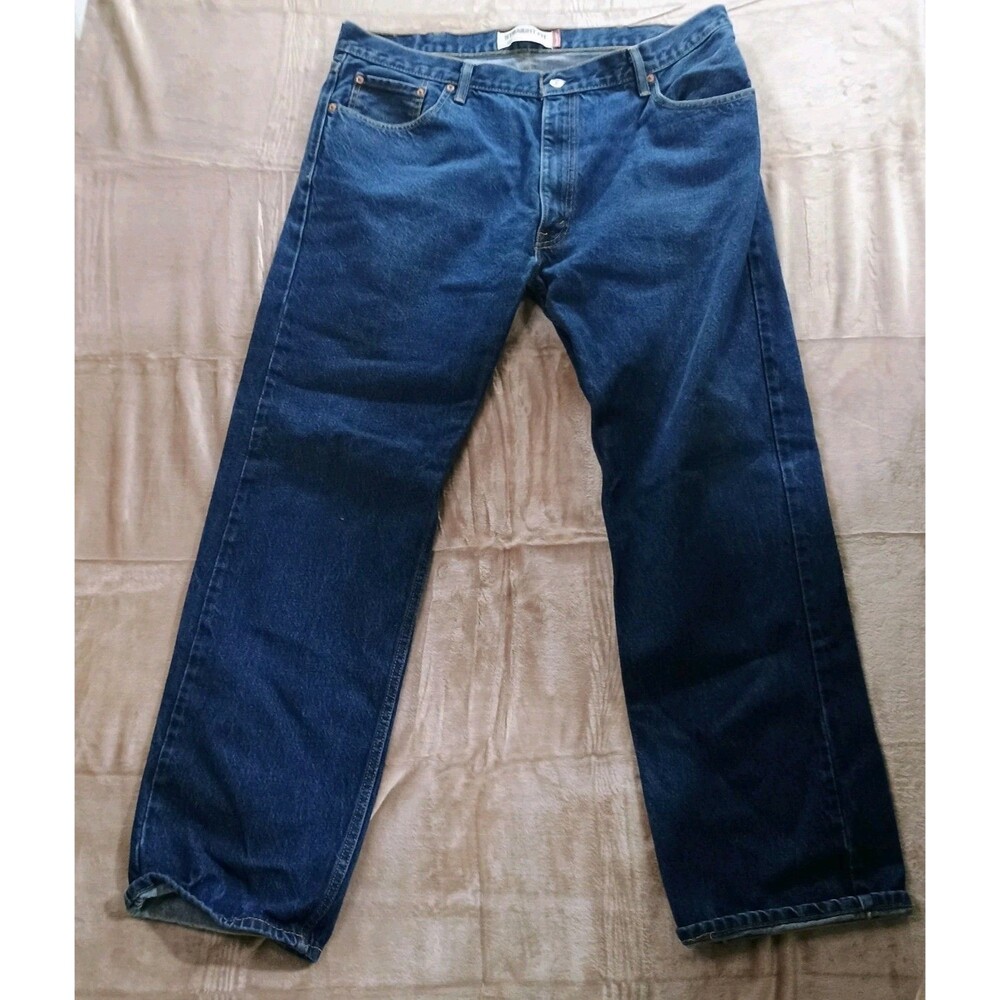 Levis 505 Mens Straight Fit Jeans 40x32 Dark Wash Blue Denim 100% Cotton Mexico